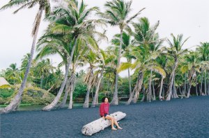How could you look sunburn on a black lava beach...
