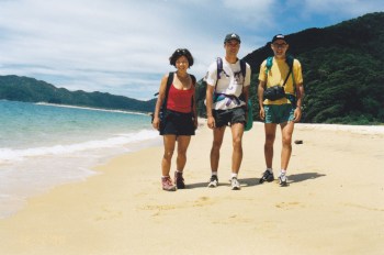 The Abel Tasman trail is sometimes a beach...
