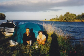 Our Motueka camp at sunset, at the eve of trekking (trampling in New Zealander) along the Abel Tasman walk