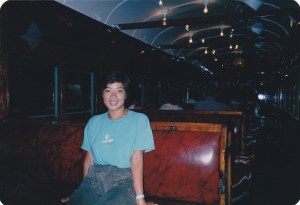 In the train, some people keeps their eyes wide open...