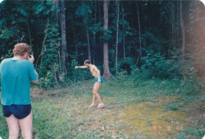 Catching a young python...